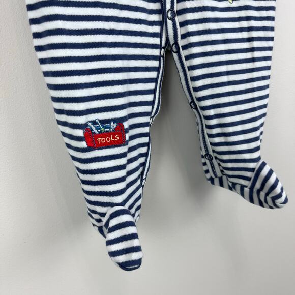 Kissy Kissy Striped Toolbox Footie Coverall 0-3 Months - Picture 3 of 6